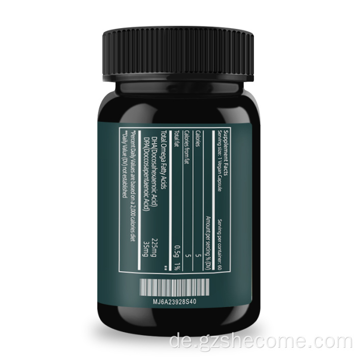 Veganer Omega 3 DHA DPA -Fischöl -Supplement
